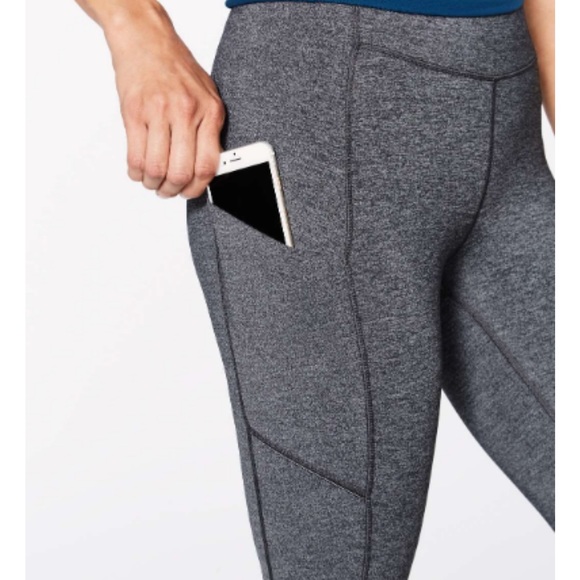 🔥Lululemon Speed Up Crop (21") Leggings Heathered Black Size 8 Full-on - Picture 11 of 12